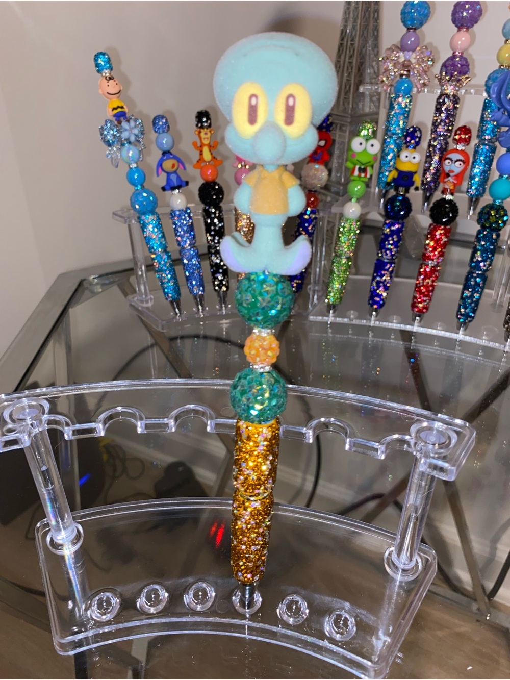 Squidward Glitter Pen - Blue & Yellow